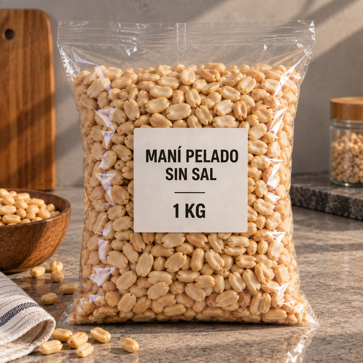 MANI PELADO SIN SAL  1 KG