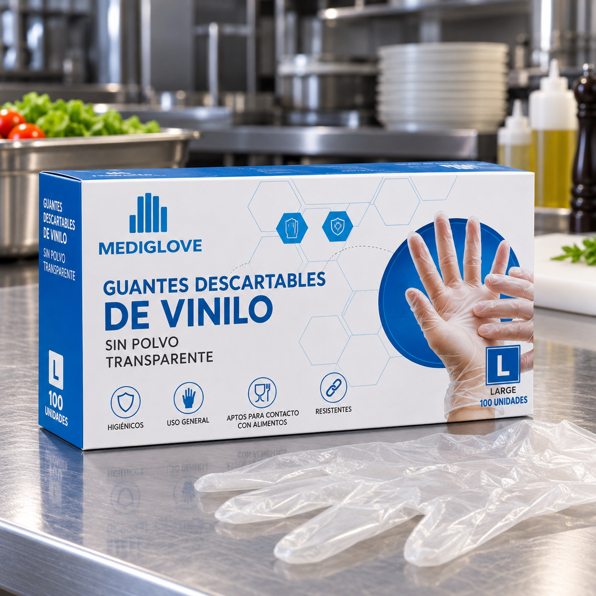 GUANTES VINILO  100 UNIDADES