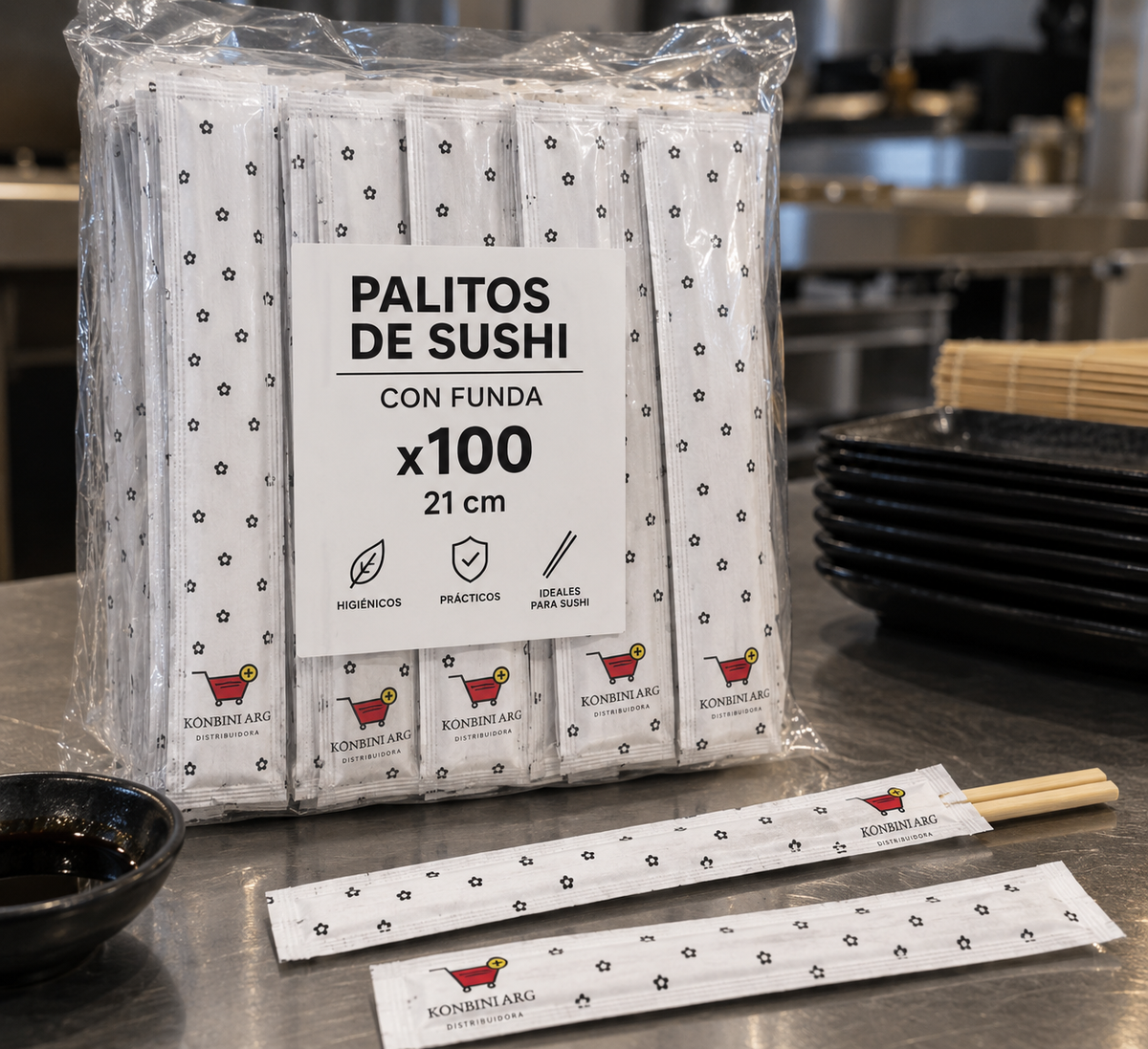 PALITOS CON FUNDA PAQUETE 21 cm 100 unidades