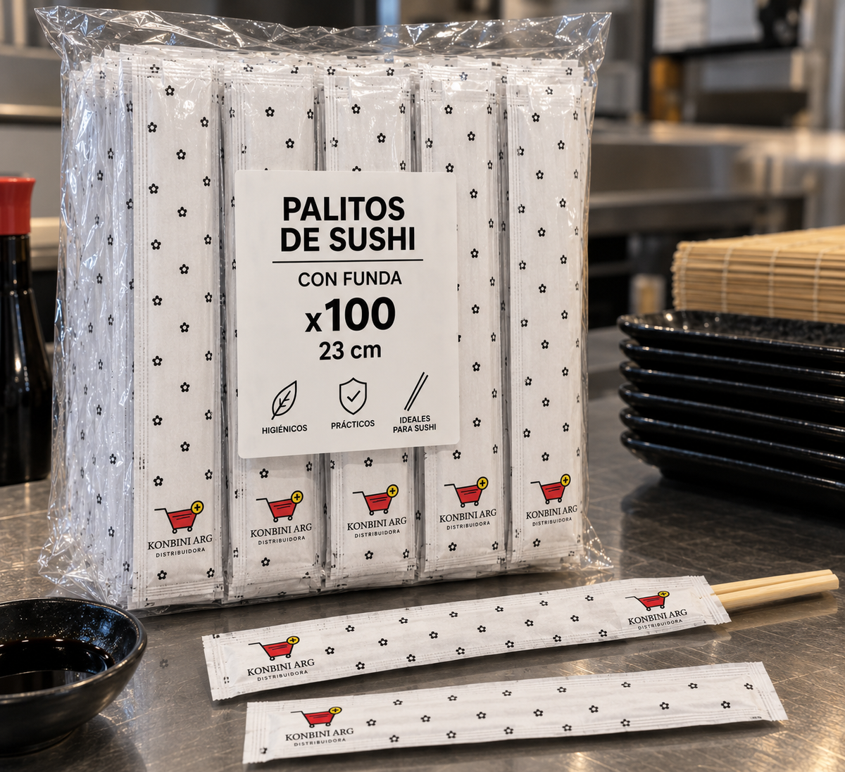 PALITOS CON FUNDA PAQUETE 23 cm 100 unidades