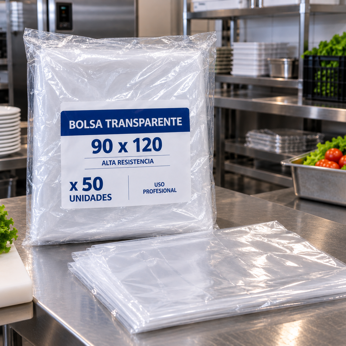 BOLSA TRANSPARENTE 90X120 50 UNIDADES