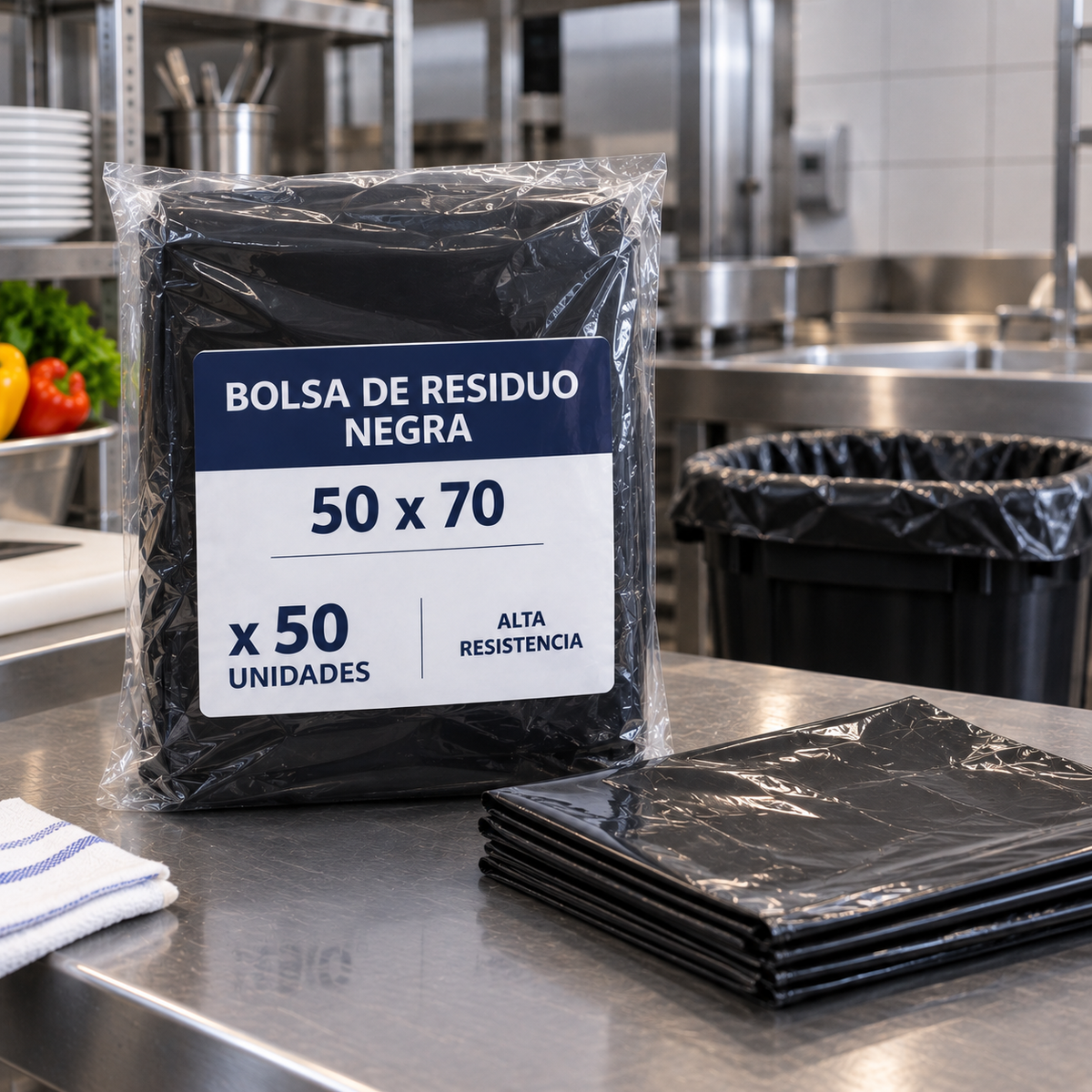 BOLSA DE RESIDUO NEGRA 50X70  50 UNIDADES