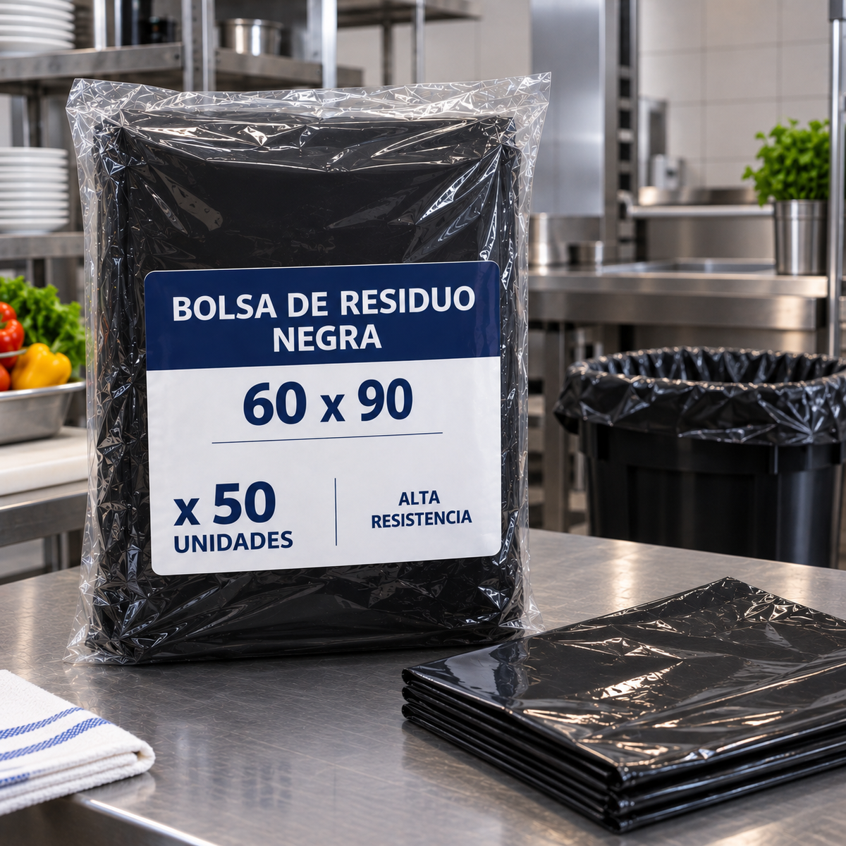 BOLSA DE RESIDUO NEGRA 60X90  50 UNIDADES